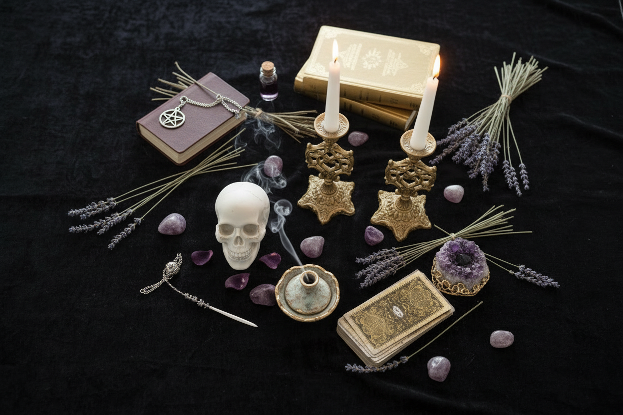 Ritual & Fragrance - altar flat lay