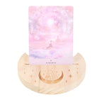 Crystal Moon Tarot Card Holder – Wooden Card Stand