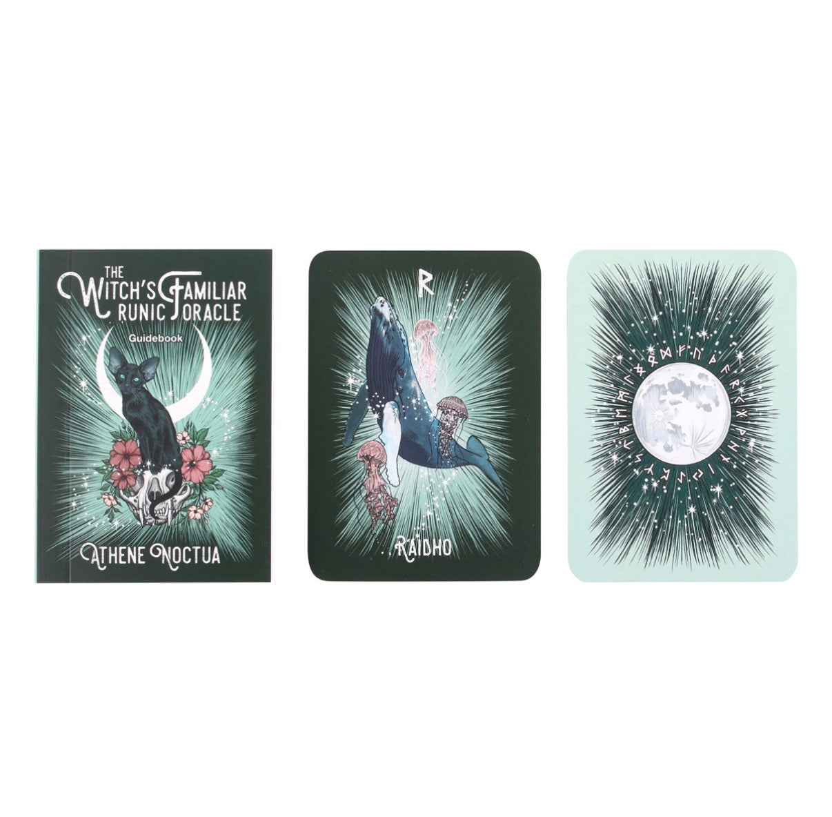The Witch's Familiar Runic Oracle – 24-Card Deck & Guidebook