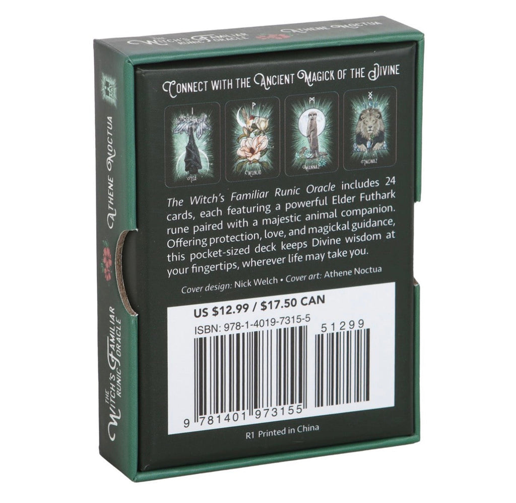 The Witch's Familiar Runic Oracle – 24-Card Deck & Guidebook