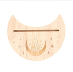 Crystal Moon Tarot Card Holder – Wooden Card Stand
