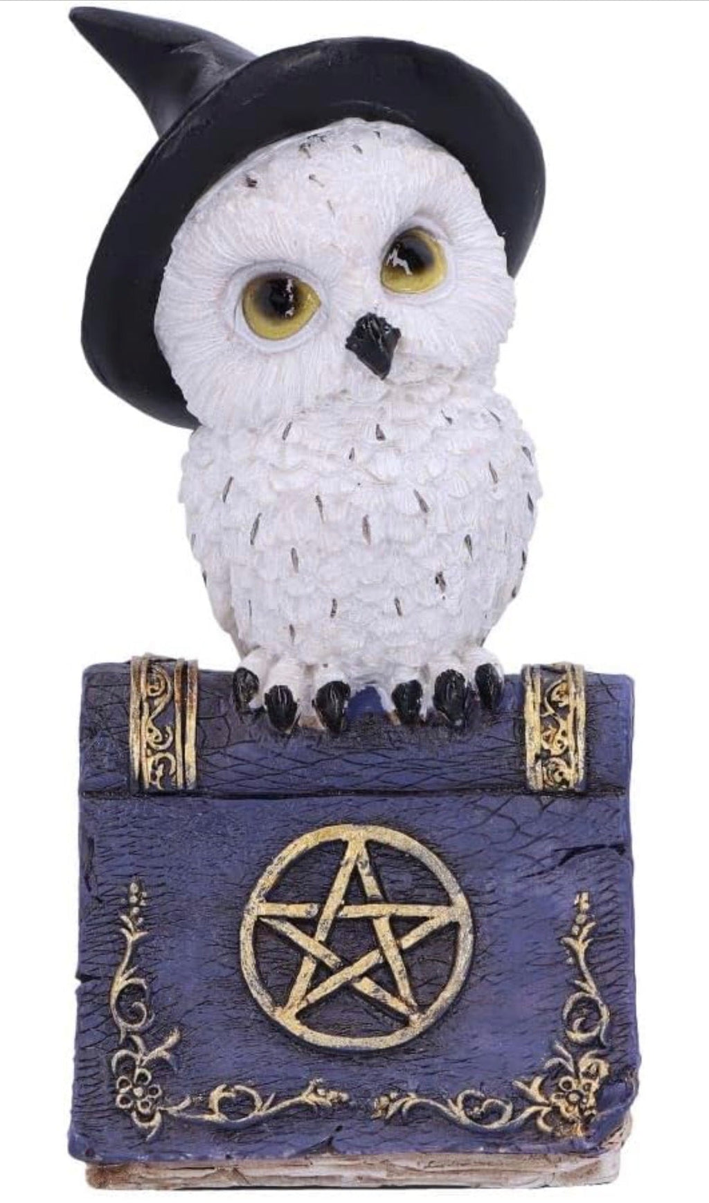 Witch's Familiar Owl Figurine on Spell Book