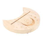 Crystal Moon Tarot Card Holder – Wooden Card Stand