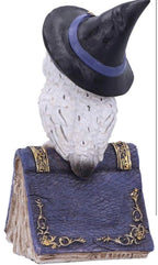 Witch's Familiar Owl Figurine on Spell Book