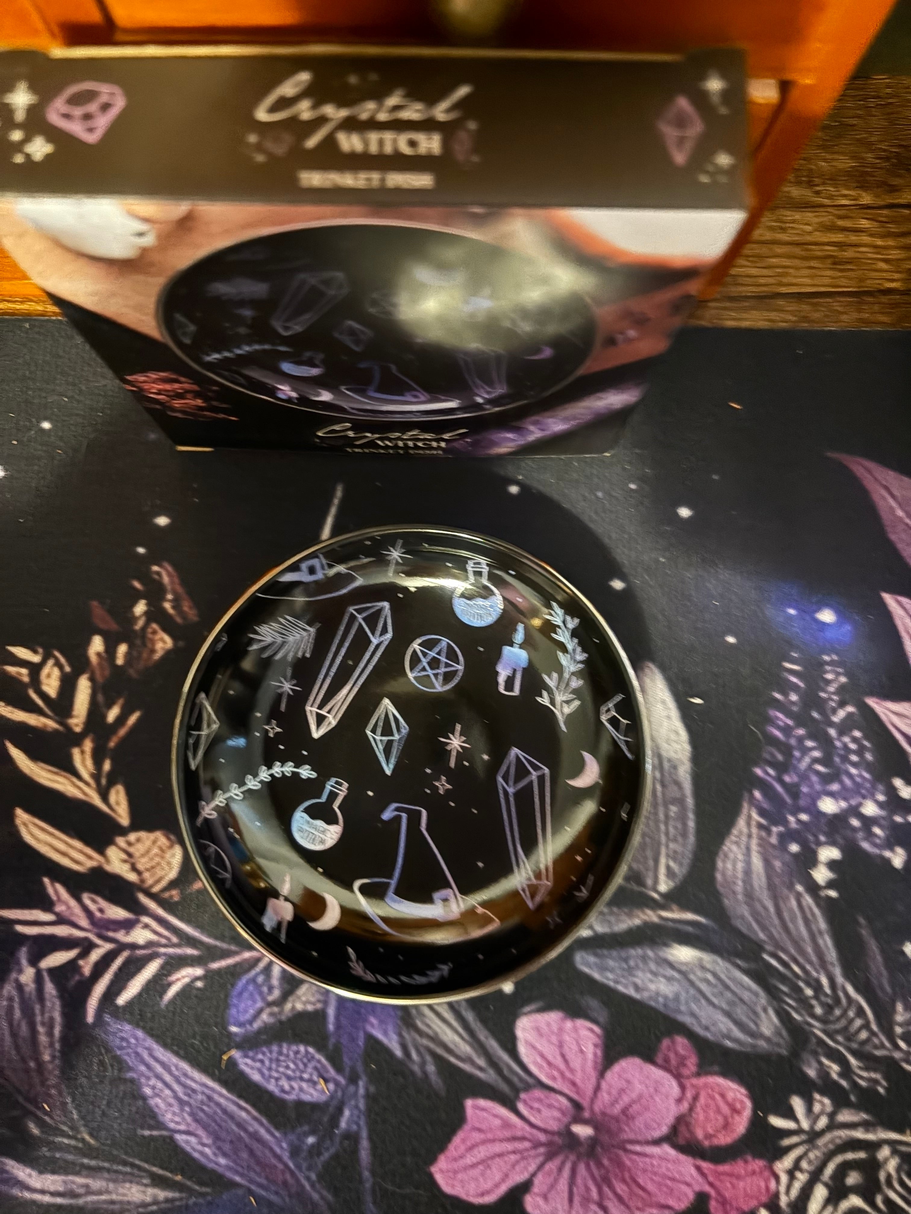 Crystal Witch Ceramic Trinket Dish close up