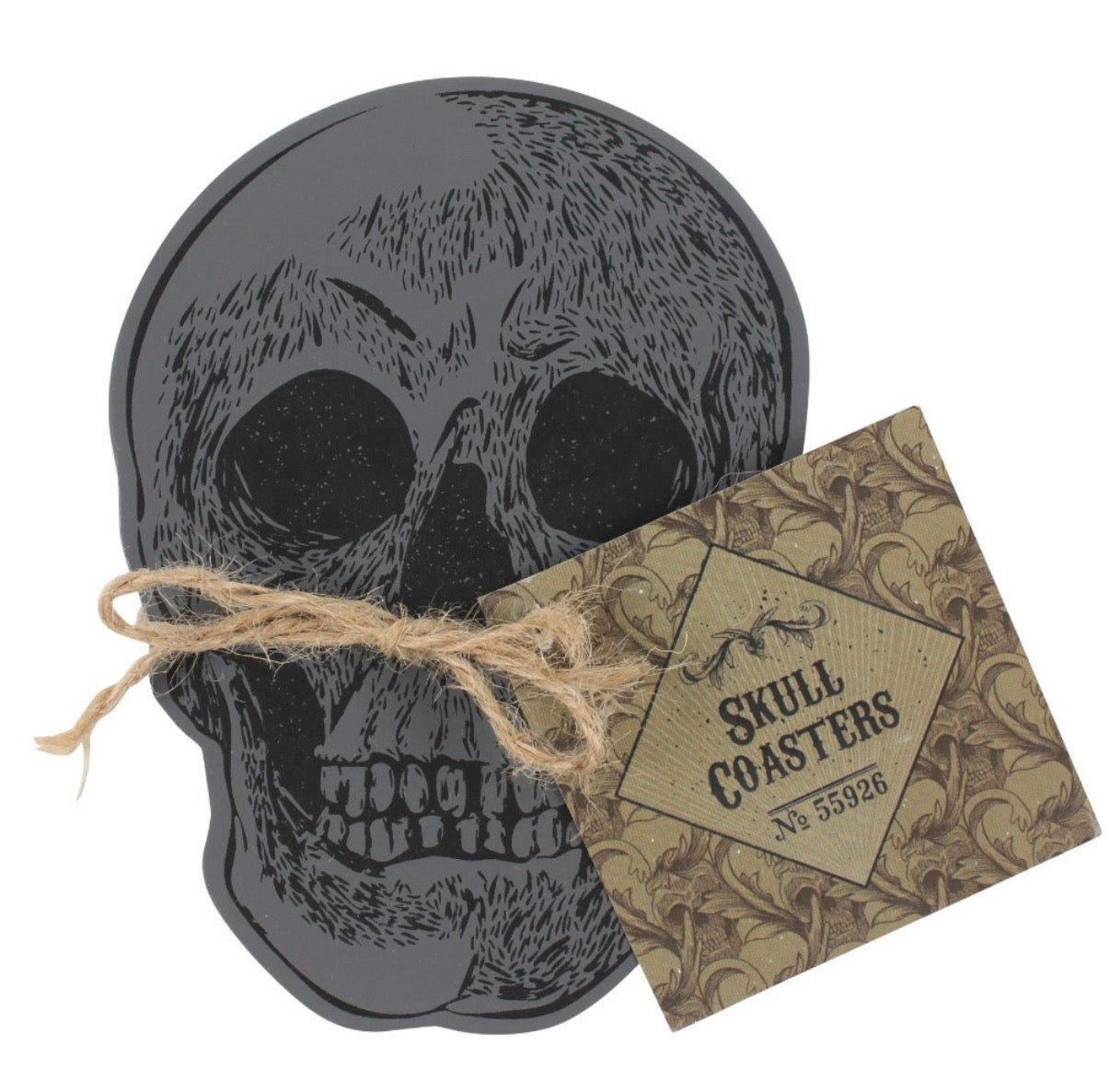 Skull Coaster Set - single coaster with tag