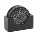 Spiderweb Coaster Set with Holder - angled view
