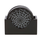 Spiderweb Coaster Set with Holder - front view