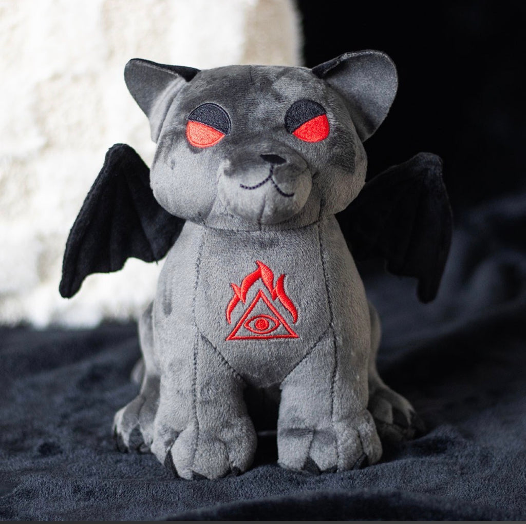 Vampire Cat Plush - styled dark background shot
