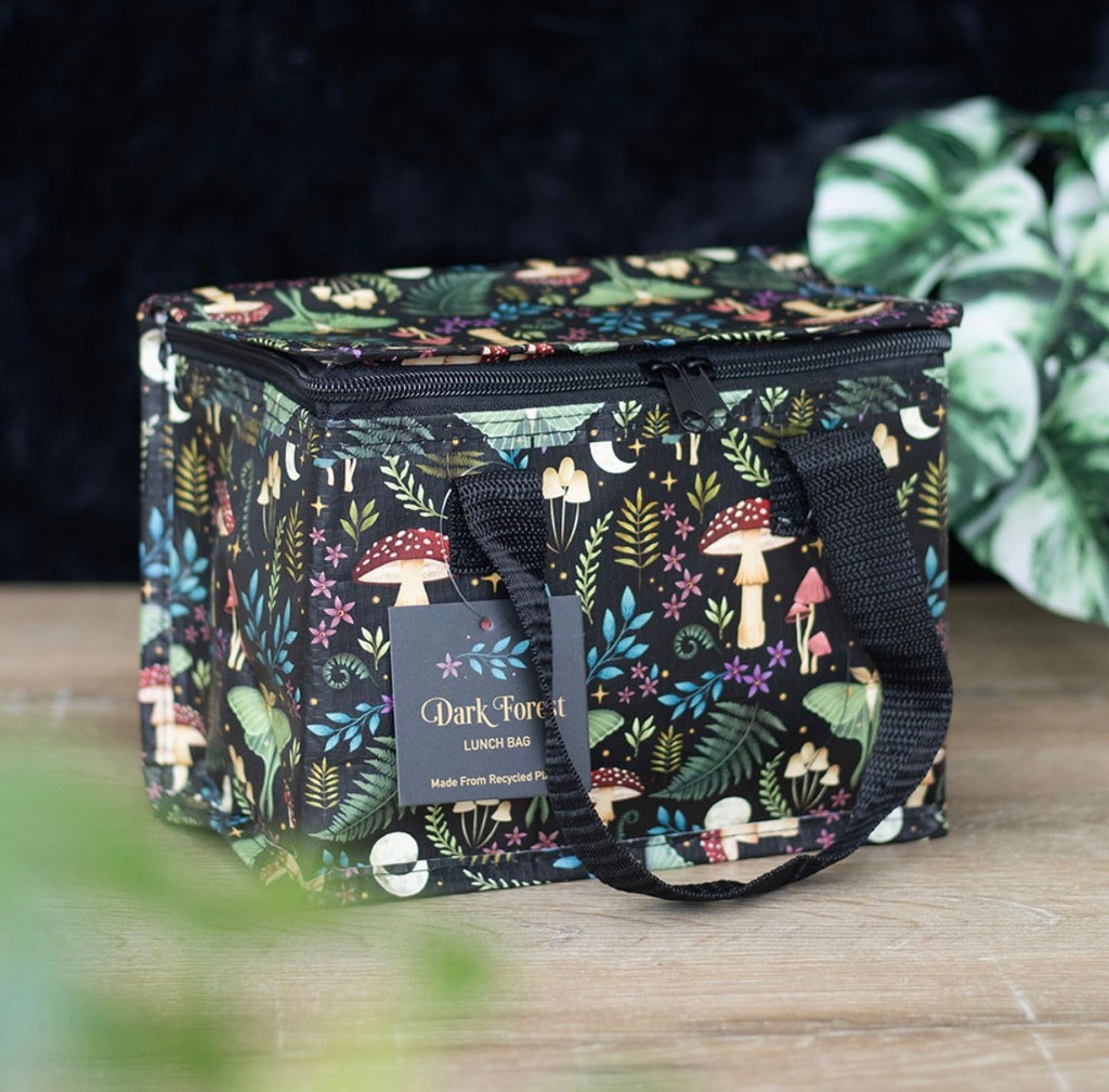 Dark Forest Lunch Bag - styled shot with plants