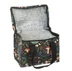 Dark Forest Lunch Bag - open showing insulated silver lining