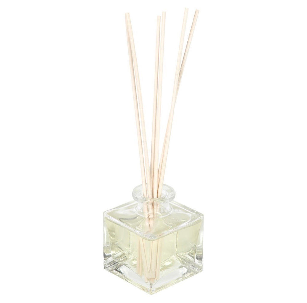 Go Away Evil Reed Diffuser - glass bottle with reeds out of packaging