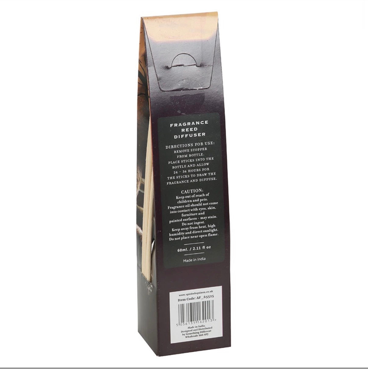 Werewolf Poison Reed Diffuser - back of packaging with instructions