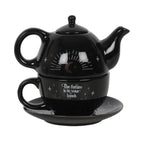 The Future Is In Your Hands Tea For One Set - stacked teapot on cup and saucer