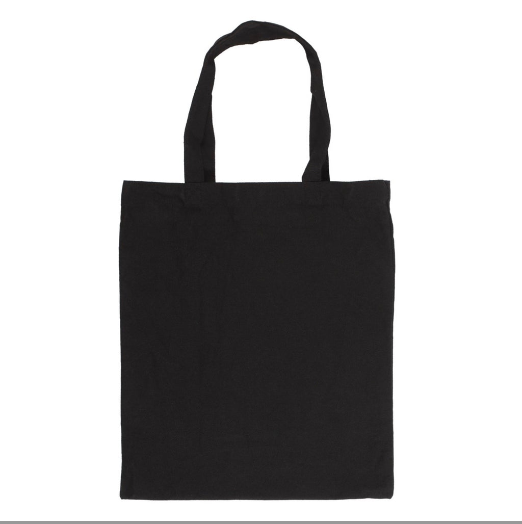 Forest Floor Tote Bag - back view plain black canvas
