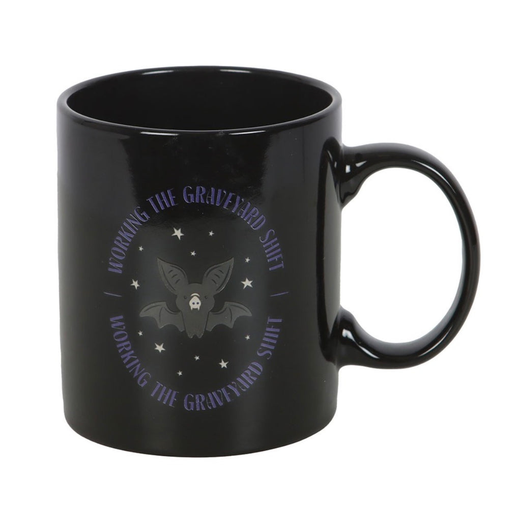 Graveyard Shift Mug side view on white background