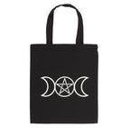 Triple Moon tote bag front view on white background