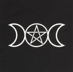 Triple moon pentagram design close up