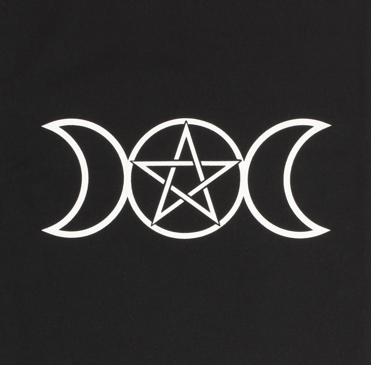 Triple moon pentagram design close up