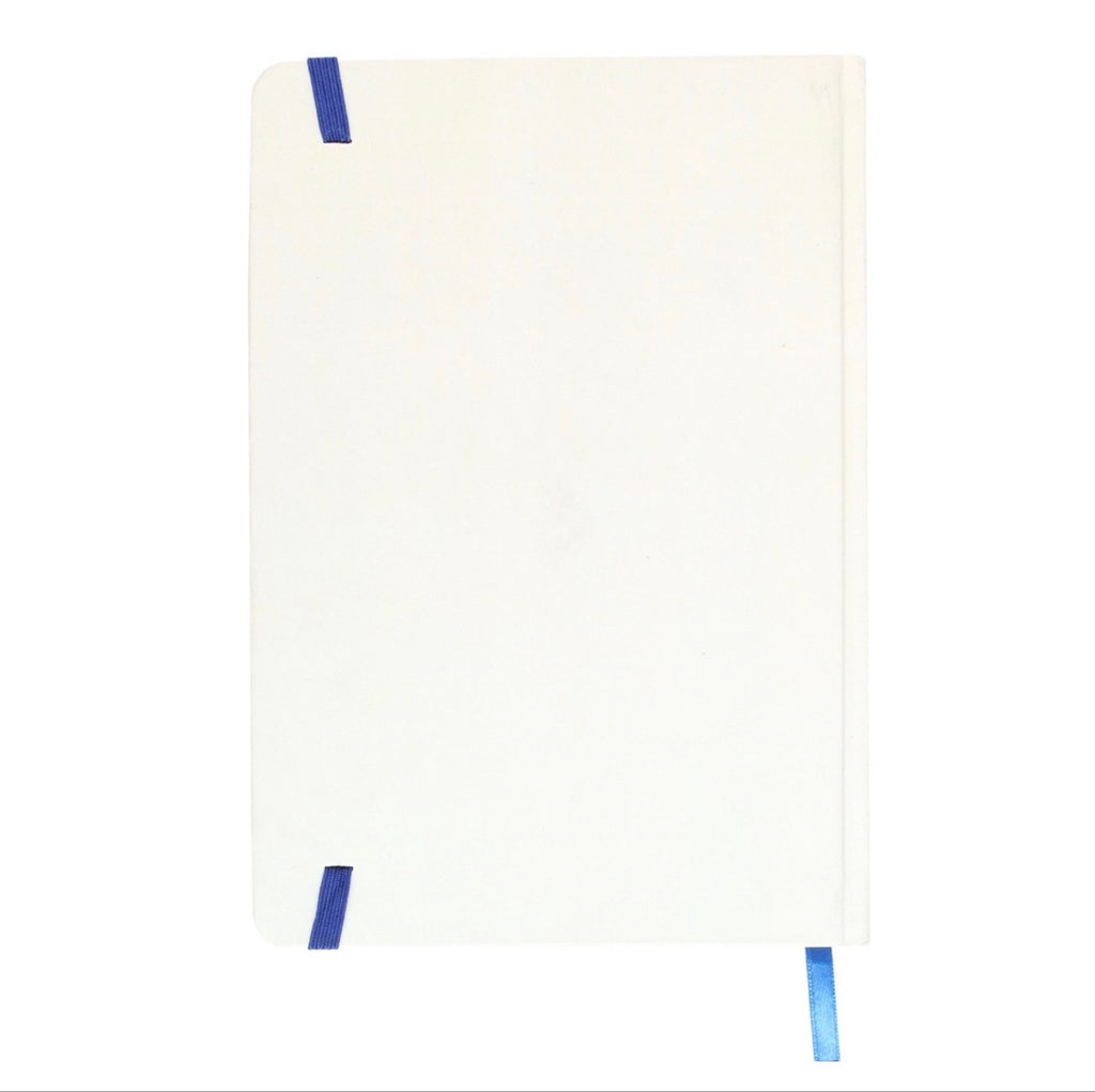 The Moon Celestial A5 Notebook back cover on white background