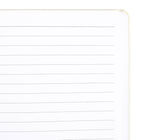 The Moon Celestial A5 Notebook open showing lined pages