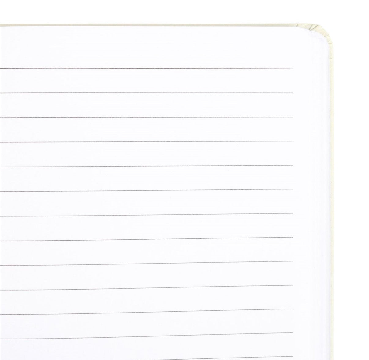 The Moon Celestial A5 Notebook open showing lined pages
