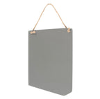 Spells and Curses hanging sign back view showing plain grey finish