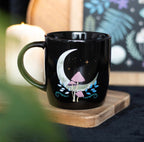 Moon & Mushroom Black Mug