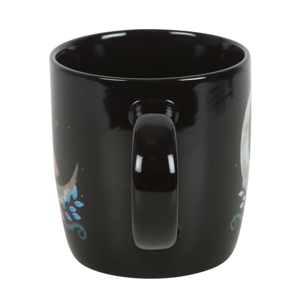 Moon & Mushroom Black Mug