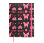 Flaming Butterfly A5 Notebook front cover on white background