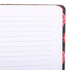 Flaming Butterfly A5 Notebook open showing lined pages
