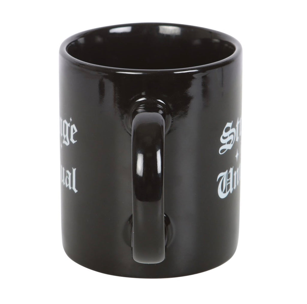 Strange and Unusual Mug back view on white background