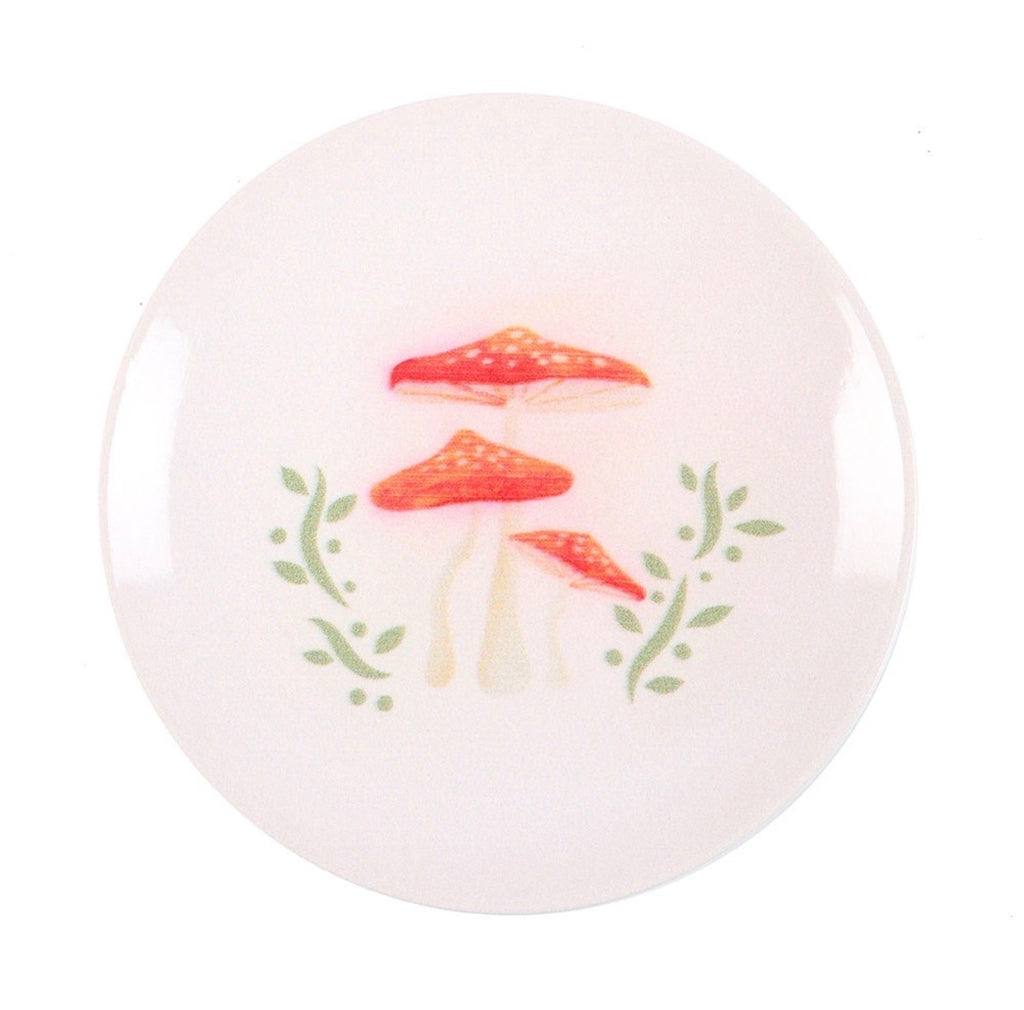Mushroom Trinket Dish top view on white background