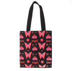 Flaming Butterfly Tote Bag front view on white background