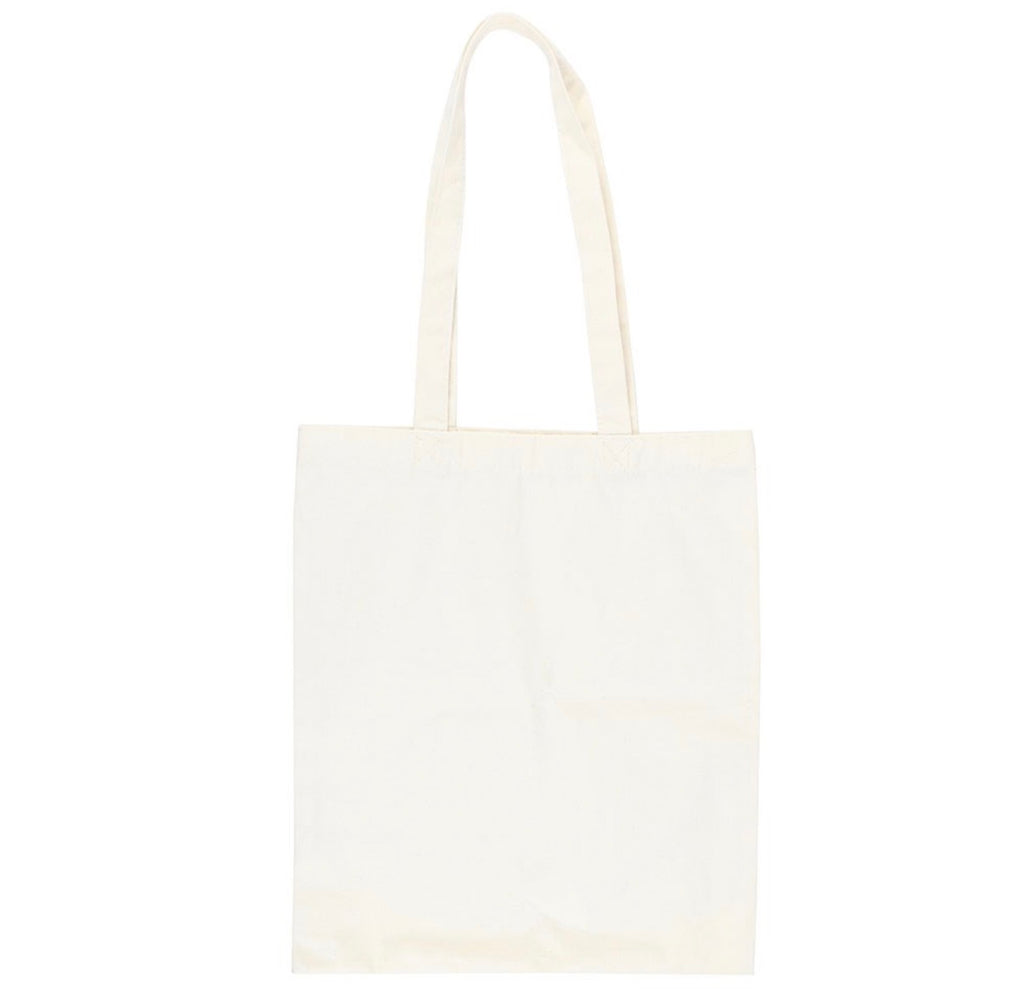 Funky Fungi Mushroom Print Tote Bag back view showing plain cream reverse