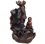Little Monk & Lotus Backflow Incense Burner front view on white background