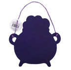 Hocus Pocus Cauldron Hanging Sign back view showing plain navy reverse