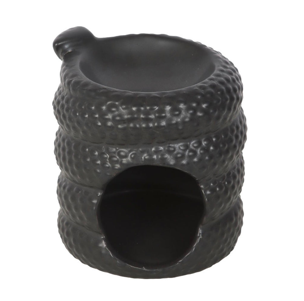 Serpentine Coiled Snake Oil Burner underside view showing circular tealight chamber