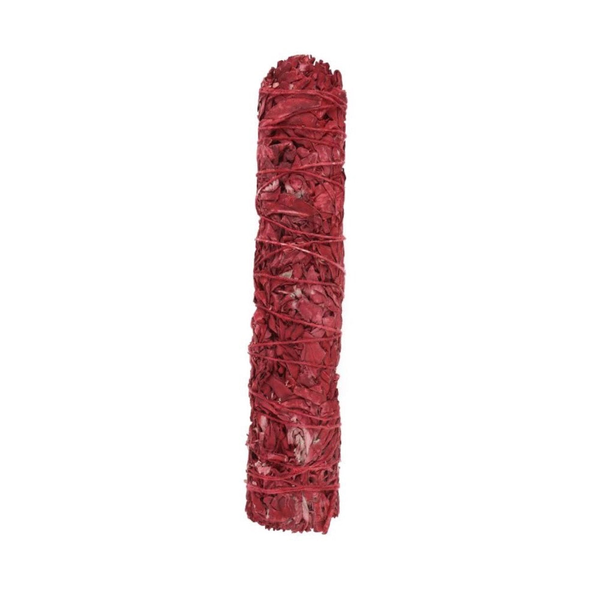 Dragon's Blood Sage Wand front view on white background showing deep red colour and texture