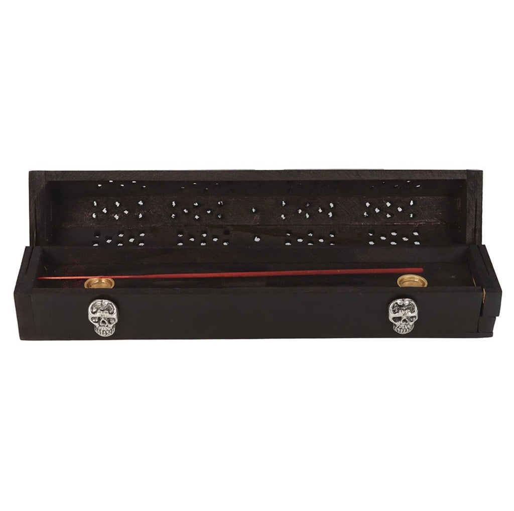 Go Away Evil incense box - open showing interior holders