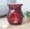 Red Flame Crackle Oil Burner - lifestyle shot with tealight lit