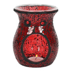 Red Flame Crackle Oil Burner - front view on white background