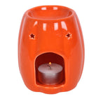 Jack-o'-Lantern Pumpkin Wax Melt Burner - side view showing tealight inside