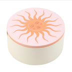 Golden Hour Sun Jewellery Box - top view closed on white background