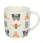 Butterfly and Bug Garden Ceramic Mug - side view on white background