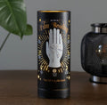 The Art of Palm Reading USB Lamp - lifestyle shot on wooden surface