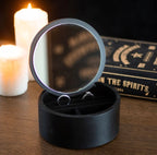 Ouija Board Round Jewellery Box with Mirror - open lifestyle angle showing mirror