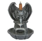 Gargoyle Backflow Incense Burner - front view with cone on white background