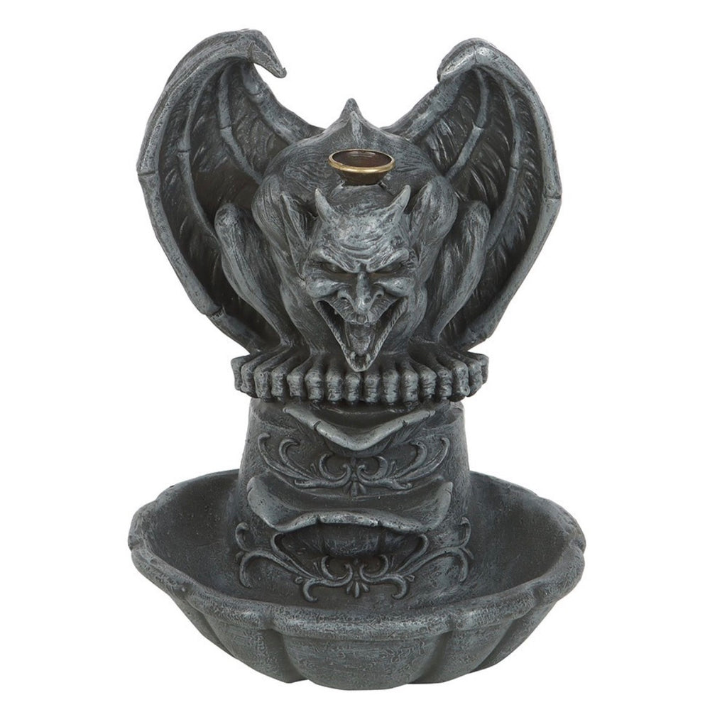 Gargoyle Backflow Incense Burner - front view without cone on white background