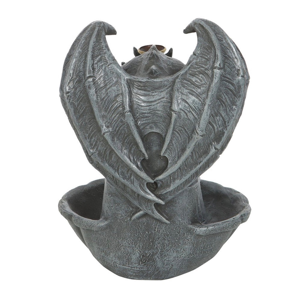 Gargoyle Backflow Incense Burner - back view on white background